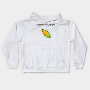 Cornfused confused vegetable pun Kids Hoodie